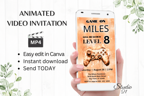 Download Animated Video Game Birthday Invitation - Birthday Collection
