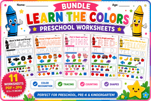 Download Bundle Learn the Colors Preschool Worksh - Preschool Collection