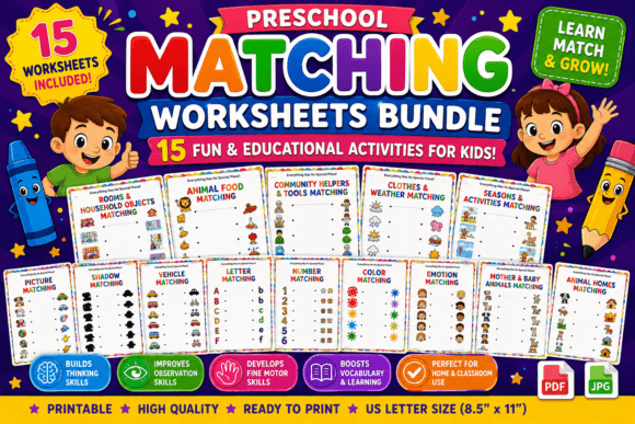 Download Preschool Matching Activities Bundle - Preschool Collection