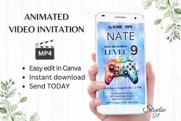 Download Smartphone Video Game Birthday Invite - Birthday Collection