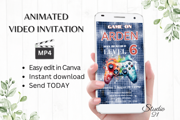 Download Animated Video Game Birthday Invite - Birthday Collection